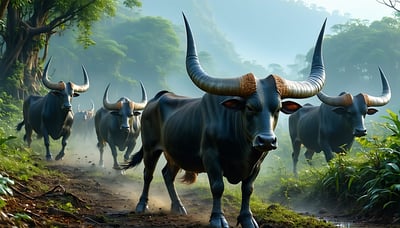 Ilustrasi banteng modern yang melambangkan kekuatan dan performa di dunia gaming Ilustrasi banteng modern yang melambangkan kekuatan dan performa di dunia gaming